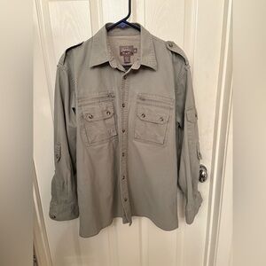 Cabela's Olive Green Khaki Button-Up Shirt Jacket Size Medium